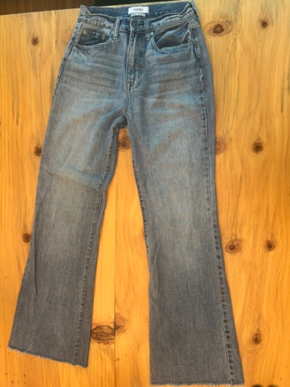 Pistola Skinny Jeans Size 26 Distressed Knee Raw Hem Stretch Denim